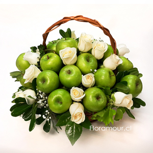 Canasta de manzanas verdes y rosas
(S�lo Santiago)